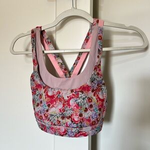 Lululemon Pink Floral Sports Bra